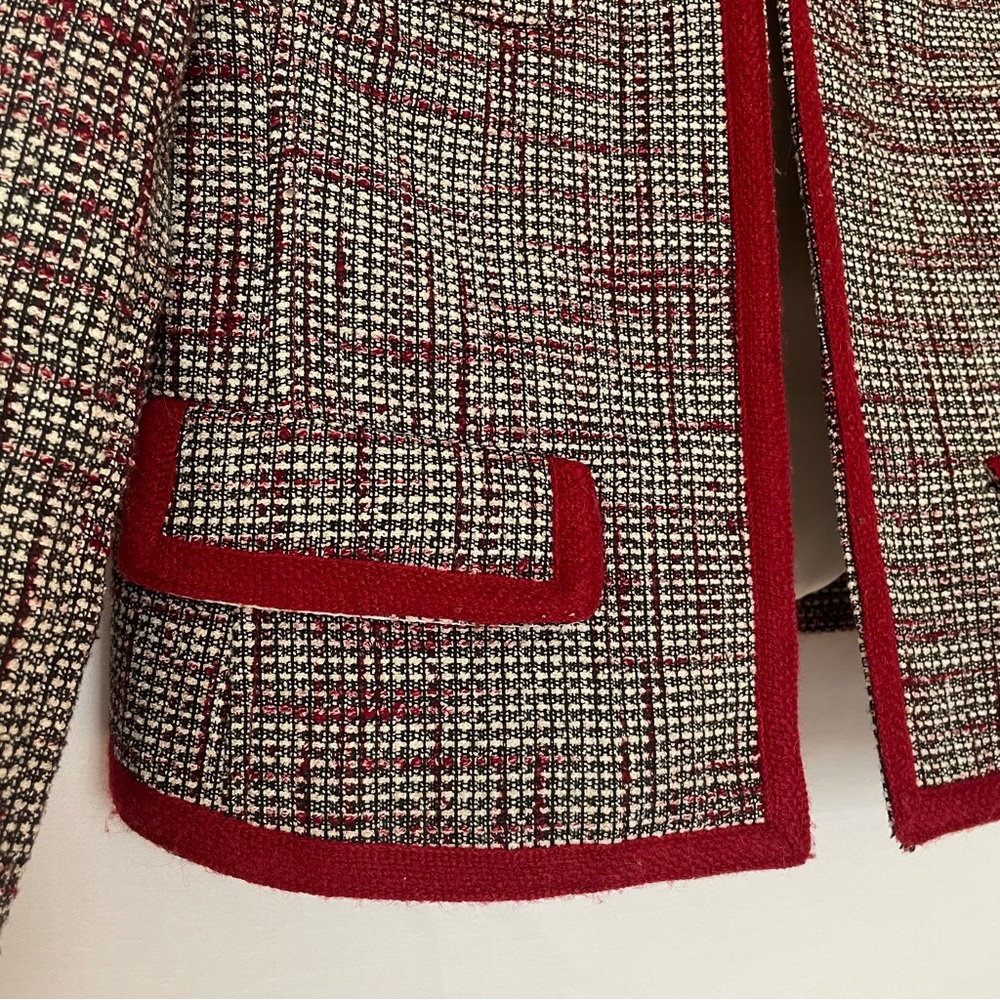 Banana Republic Red Tweed Cropped Blazer - Picture 7 of 16